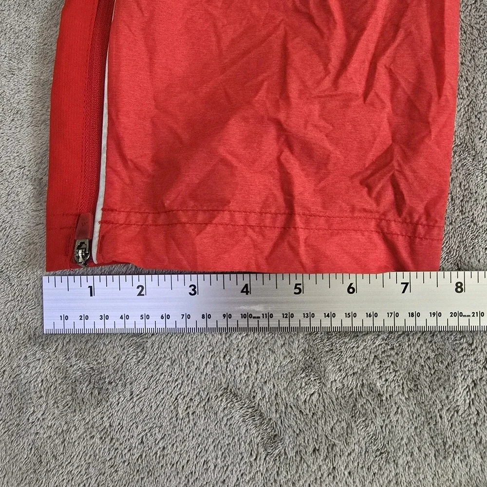 Adidas Pants Mens Small Red Track Pants Windbreaker Side Zipper Activewear Sport